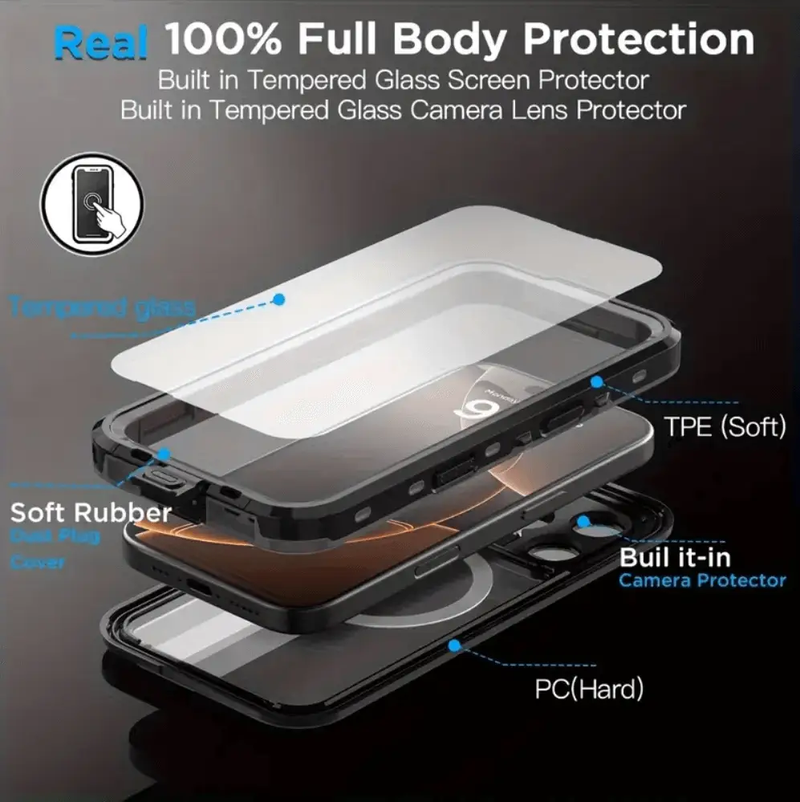 Redpepper Waterproof MagSafe Case for iPhone 16 Pro Max | Shockproof by techplus