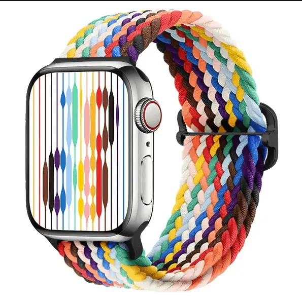 Apple Watch Braided Nylon Band – Adjustable Buckle, Lightweight & Stretchy by techplus