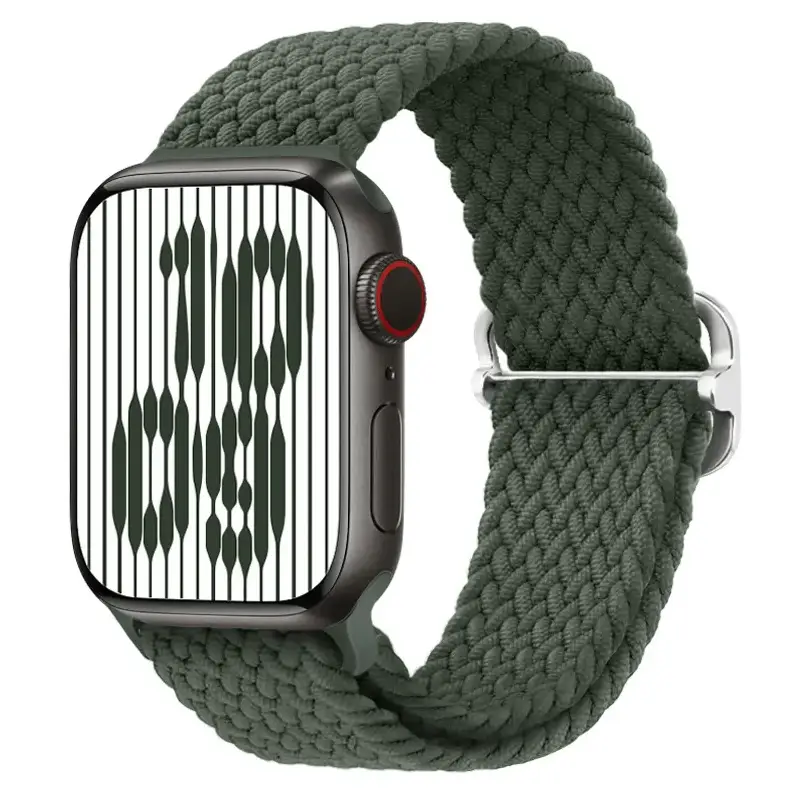 Apple Watch Braided Nylon Band – Adjustable Buckle, Lightweight & Stretchy by techplus