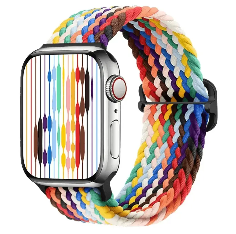 Apple Watch Braided Nylon Band – Adjustable Buckle, Lightweight & Stretchy by techplus