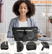 Rugged iPad 10.2 Case (7th/8th/9th Gen) – Shockproof Cover, Stand & Pencil Holder by techplus