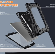 Rugged iPad 10.2 Case (7th/8th/9th Gen) – Shockproof Cover, Stand & Pencil Holder by techplus