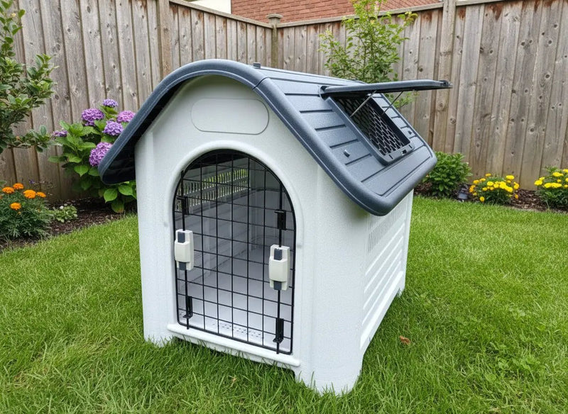 Large Dog House with Window- Dark Green by dealonline.co.nz
