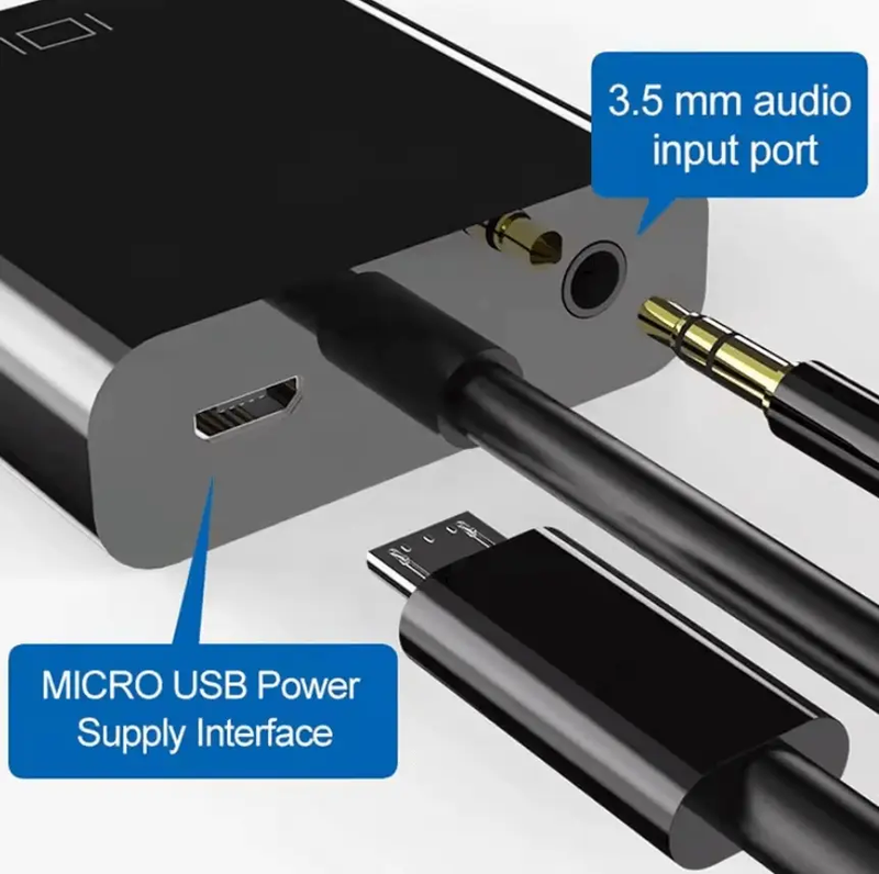 HDMI to VGA Converter Adapter with Audio & USB by techplus