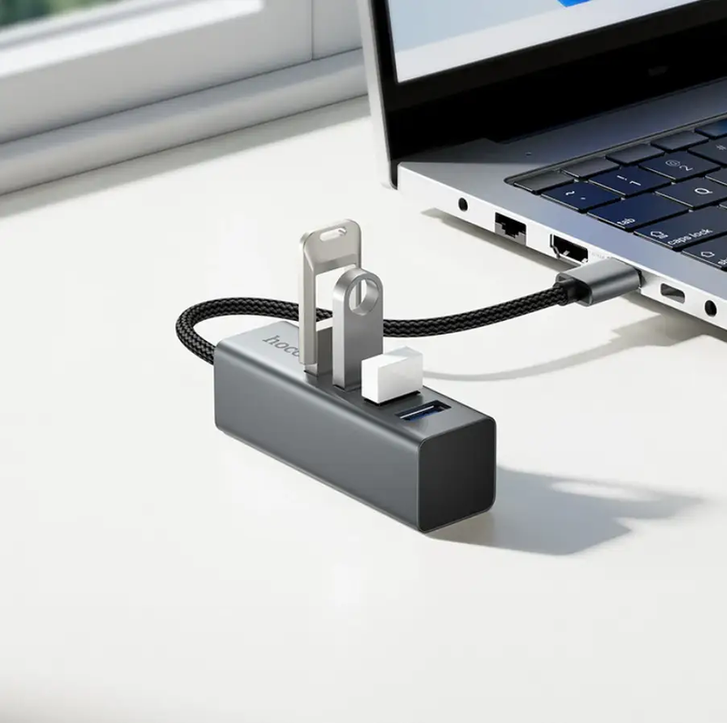 USB A to 4 Port USB 3.0 Expansion Hub 5Gbps (HB1B) by techplus