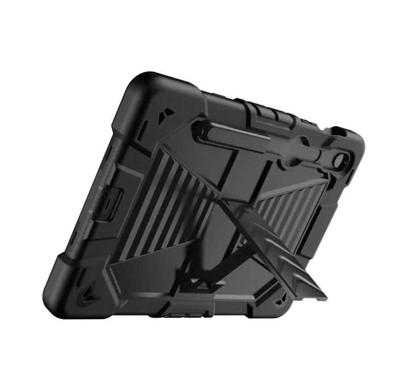 Samsung Galaxy Tab S9 FE Rugged Shockproof Case with Kickstand (Black) by techplus