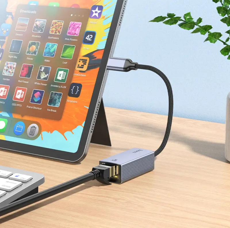 USB-C to RJ45 Ethernet Adapter 1000Mbps Gigabit LAN Adapter by techplus