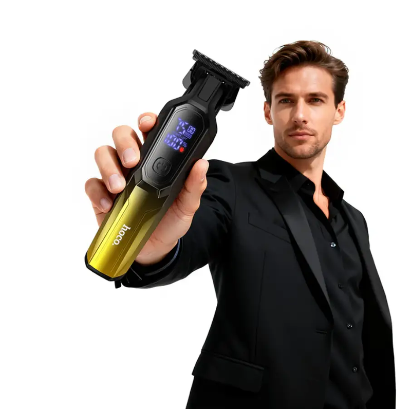 Electric Hair Clipper LED Display Cordless Trimmer (HP27) by techplus