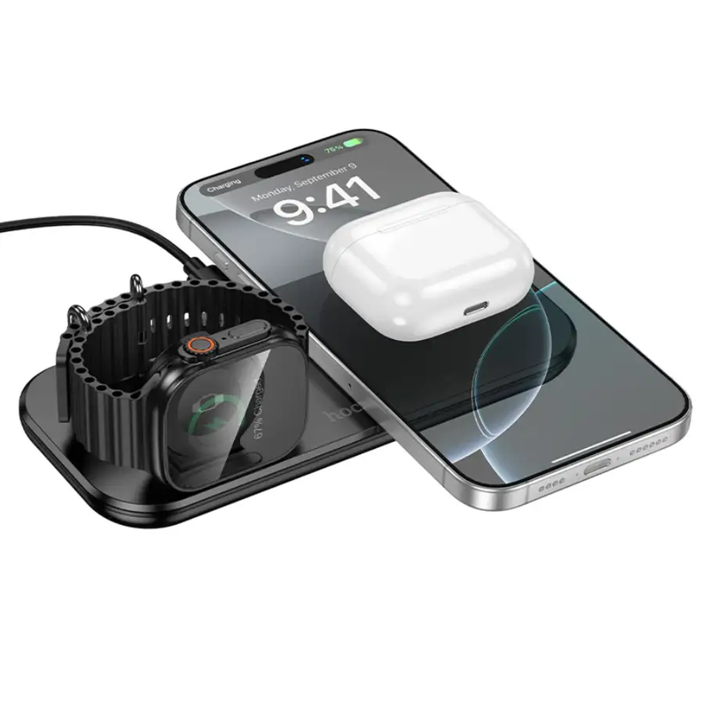 15W 3 in 1 Wireless Charger Ultra Thin Aluminum (CW65) by techplus