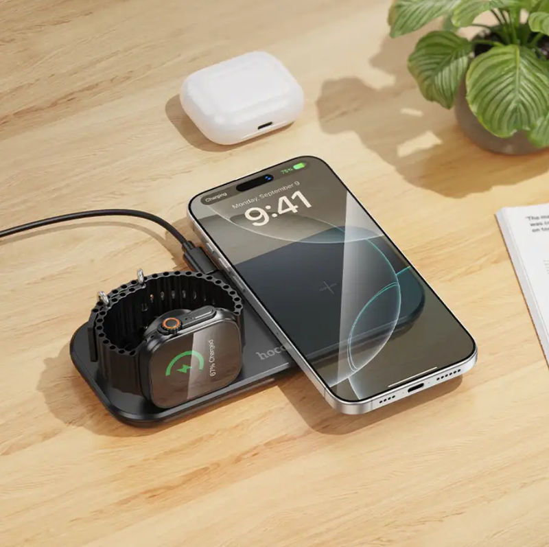 15W 3 in 1 Wireless Charger Ultra Thin Aluminum (CW65) by techplus