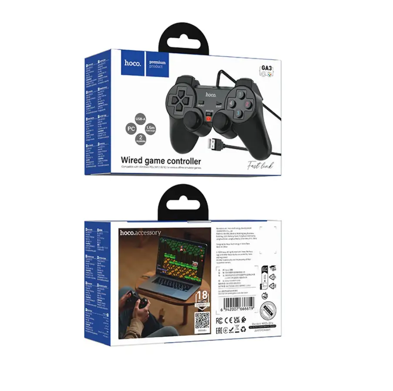 Wired Gaming Controller PC USB Gamepad (GA3) by techplus