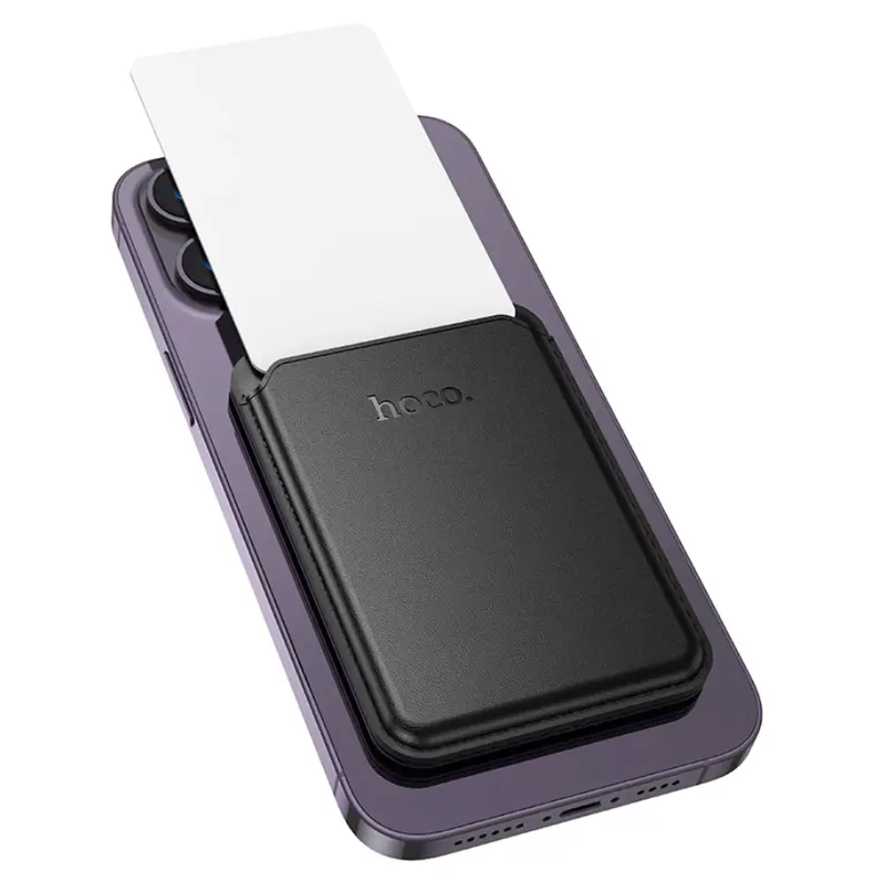 Hoco Leather Magnetic Card Holder With MagSafe (DLB02) by techplus