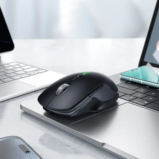 Wireless Mouse Dual Mode Bluetooth LED Rechargeable (GM40) Black by techplus