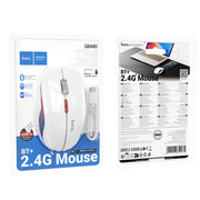 Wireless Mouse Dual Mode Bluetooth LED Rechargeable (GM40) White by techplus