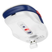 Wireless Mouse Dual Mode Bluetooth LED Rechargeable (GM40) White by techplus