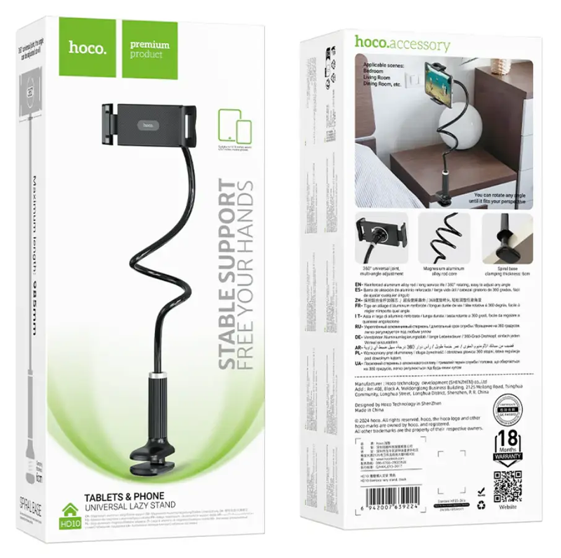 Hoco Universal Lazy Stand Phone Tablet Holder Flexible (HD10) by techplus