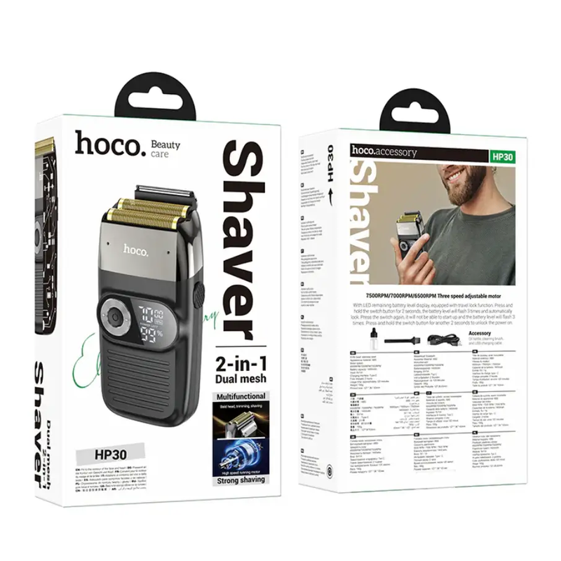 Hoco Electric Hair Shaver & Trimmer With Dual Mesh Display (HP30) by techplus