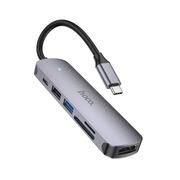 Hoco PD 100W USB-C Multi Function 6 in 1 Adapter Hub (HB28) by techplus