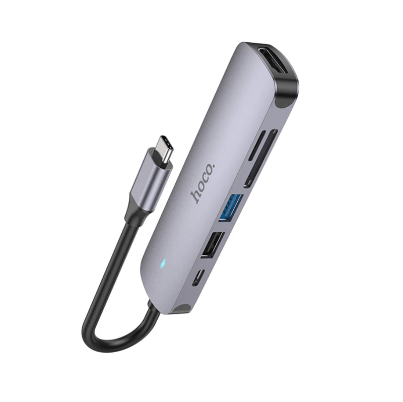 techplus Hoco PD 100W USB-C Multi Function 6 in 1 Adapter Hub (HB28) Hoco PD 100W USB-C Multi Function 6 in 1 Adapter Hub (HB28)...
