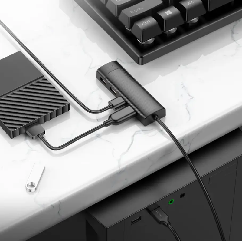 Hoco USB-C to USB-A 4 in 1 USB Expansion Hub 5Gbps (HB41) by techplus