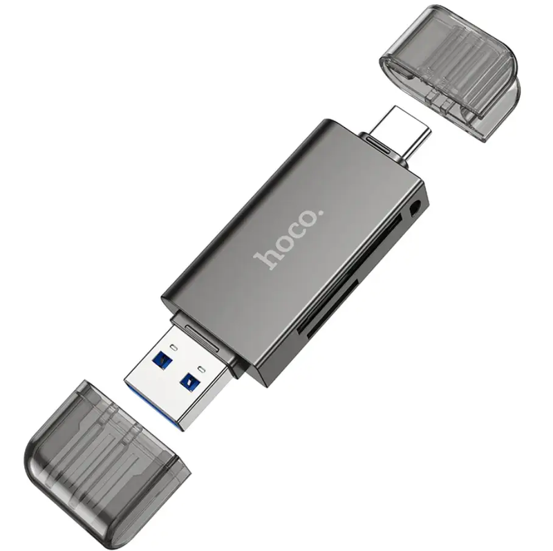 Hoco USB 3.0 Memory Card Reader USB-A USB-C Dual Plug (HB39) by techplus