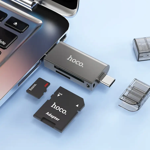 Hoco USB 3.0 Memory Card Reader USB-A USB-C Dual Plug (HB39) by techplus