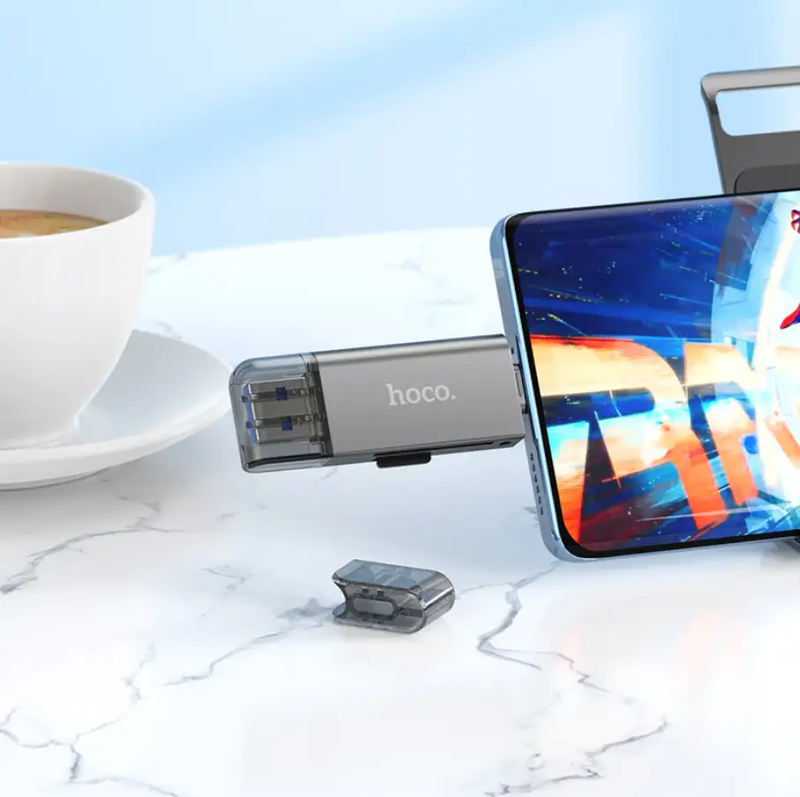 Hoco USB 3.0 Memory Card Reader USB-A USB-C Dual Plug (HB39) by techplus