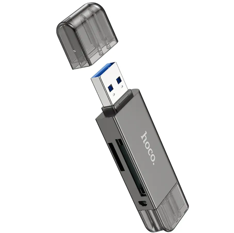 Hoco USB 3.0 Memory Card Reader USB-A USB-C Dual Plug (HB39) by techplus