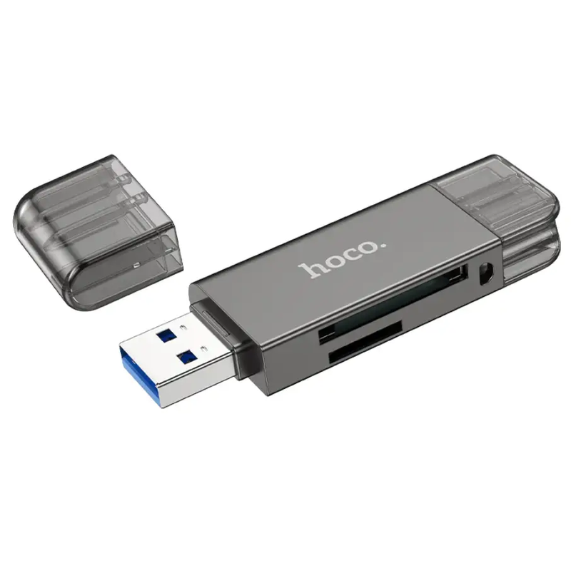 Hoco USB 3.0 Memory Card Reader USB-A USB-C Dual Plug (HB39) by techplus