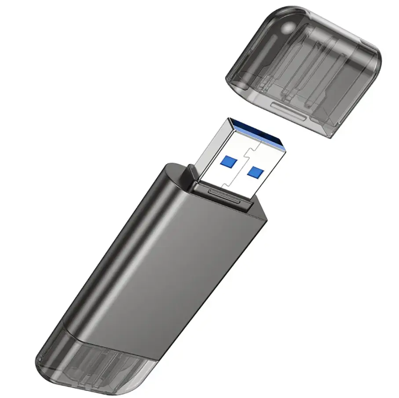 Hoco USB 3.0 Memory Card Reader USB-A USB-C Dual Plug (HB39) by techplus