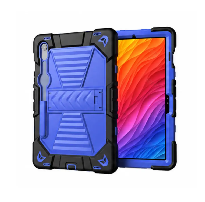 Samsung Galaxy Tab S8 Rugged Shockproof Case with Kickstand (Blue) by techplus