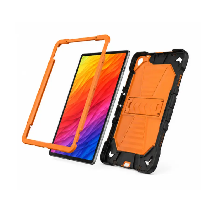 Samsung Galaxy Tab A11 Rugged Shockproof Case with Kickstand (Orange) by techplus