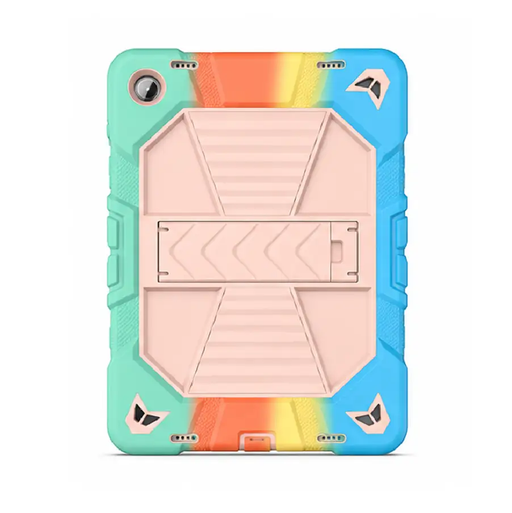 Samsung Galaxy Tab A11 Rugged Shockproof Case with Kickstand (Rainbow) by techplus