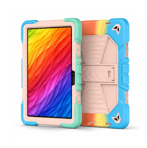 Samsung Galaxy Tab A9 Rugged Shockproof Case with Kickstand (Rainbow) by techplus