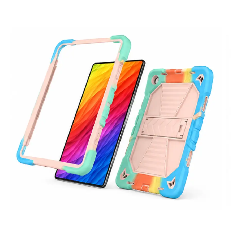 Samsung Galaxy Tab A9 Rugged Shockproof Case with Kickstand (Rainbow) by techplus
