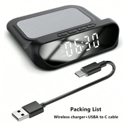 2-in-1 Multifunctional Wireless Charger with Alarm Clock 15W Fast Charging Stand by techplus