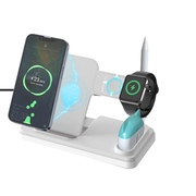 4-in-1 Wireless Charging Station 15W Fast Wireless Charger Stand for i-Series Devices by techplus