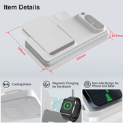 4-in-1 Wireless Charging Station 15W Fast Wireless Charger Stand for i-Series Devices by techplus