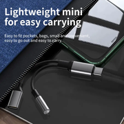 Dual-Port USB-C Adapter Cable with PD Fast Charging & 2-in-1 Type-C Audio Support by techplus