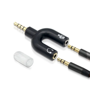 U-Type Dual 3.5mm Headphone Audio Splitter Adapter for Mobile Phone & Headset by techplus