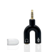 U-Type Dual 3.5mm Headphone Audio Splitter Adapter for Mobile Phone & Headset by techplus