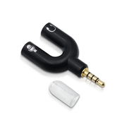 U-Type Dual 3.5mm Headphone Audio Splitter Adapter for Mobile Phone & Headset by techplus
