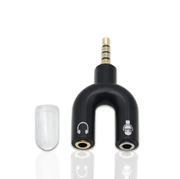 U-Type Dual 3.5mm Headphone Audio Splitter Adapter for Mobile Phone & Headset by techplus