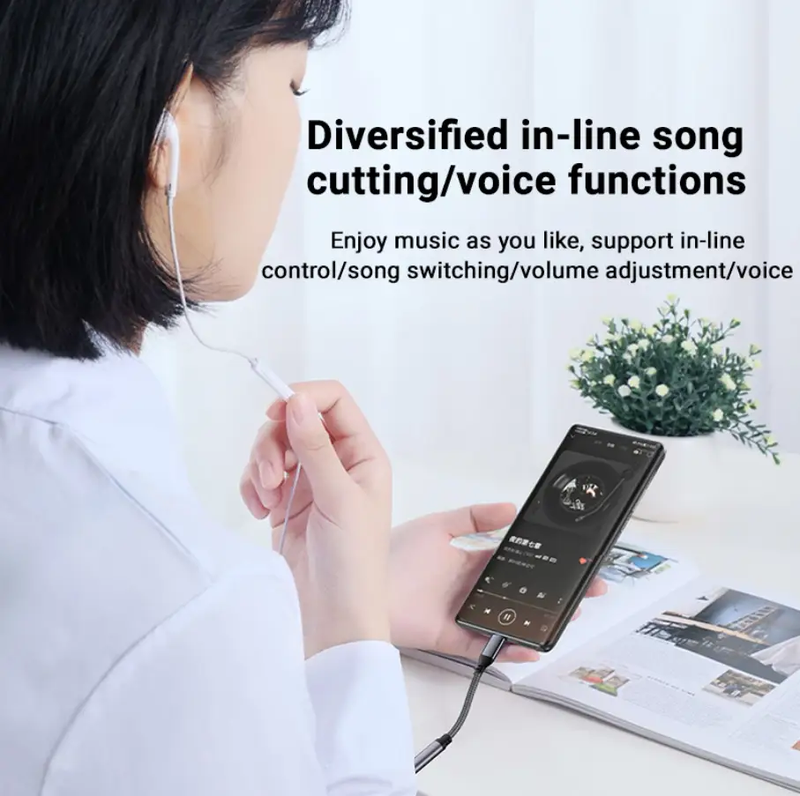 Type-C Headphone Jack Audio Adapter USB-C AUX Audio Converter by techplus