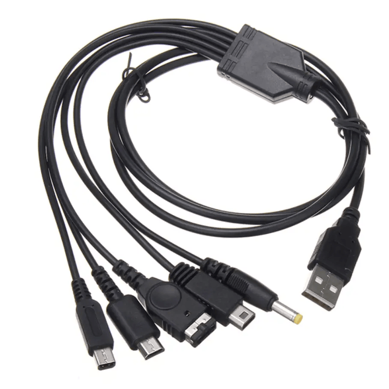 techplus 5 In 1 USB Charging Cable For Nintendo 3DS DS Lite DSi Wii U GBA SP PSP 5 In 1 USB Charging Cable For Nintendo Consoles
