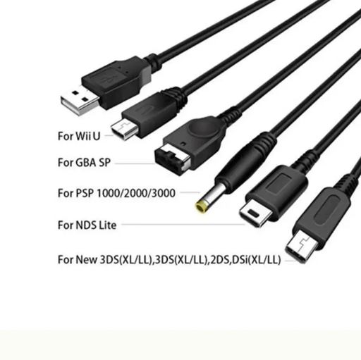 techplus 5 In 1 USB Charging Cable For Nintendo 3DS DS Lite DSi Wii U GBA SP PSP 5 In 1 USB Charging Cable For Nintendo Consoles