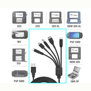 techplus 5 In 1 USB Charging Cable For Nintendo 3DS DS Lite DSi Wii U GBA SP PSP 5 In 1 USB Charging Cable For Nintendo Consoles