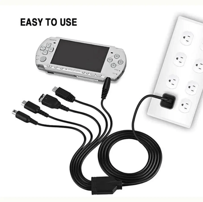 techplus 5 In 1 USB Charging Cable For Nintendo 3DS DS Lite DSi Wii U GBA SP PSP 5 In 1 USB Charging Cable For Nintendo Consoles