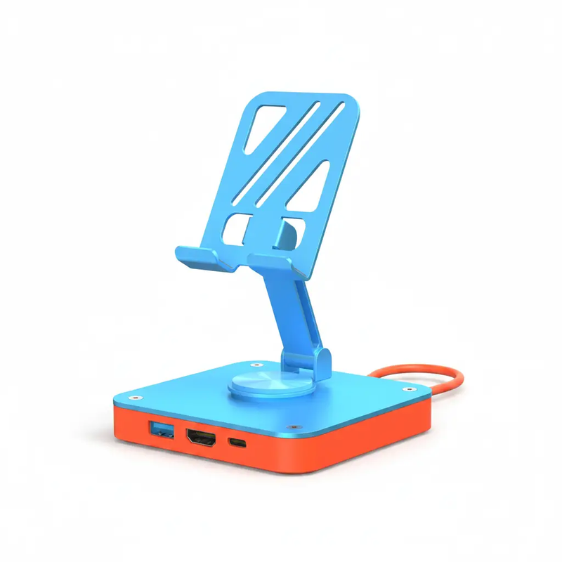 Adjustable 3-in-1 Nintendo Switch Stand USB-C Hub with 4K HDMI & 100W PD Charging by techplus