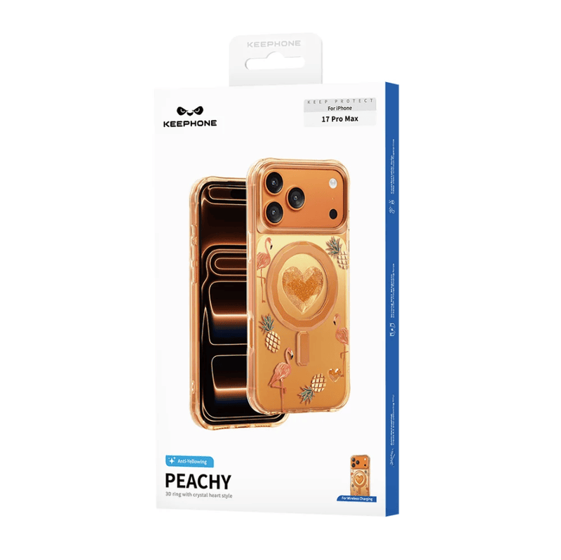 techplus Keephone Peachy 3D Heart Case for iPhone 17 Pro MagSafe Compatible Keephone Peachy 3D Heart Case for iPhone 17 Pro